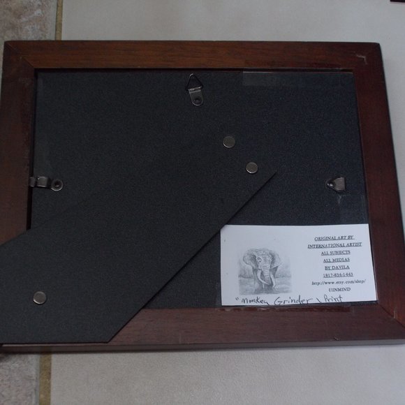 "Monkey Grinder" print from original abstract acrylic painting, signed, framed - Picture 4 of 4